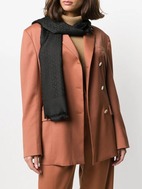 Ferragamo jacquard Gancini shawl - Black - zdjęcie produktu nr 2