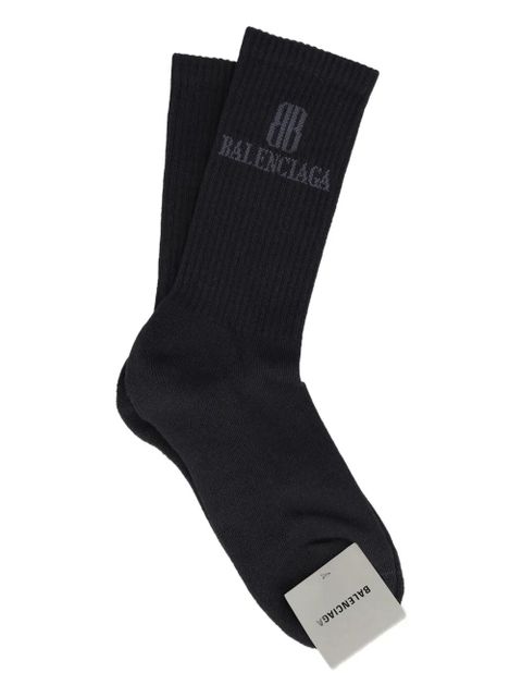 Balenciaga logo ribbed socks - Black - zdjęcie produktu nr 2