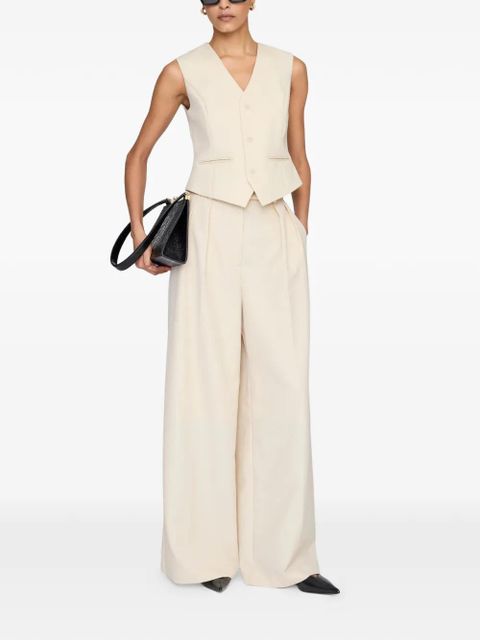 ANINE BING Mario button V-neck waistcoat - Neutrals - zdjęcie produktu nr 2