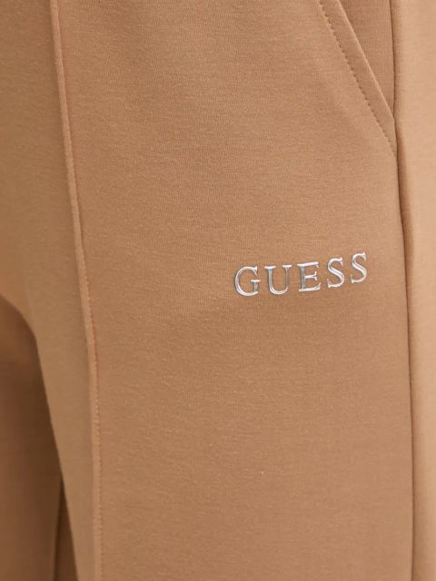 Guess spodnie dresowe GELSEY kolor zielony gładkie V5RB19 KCOB2