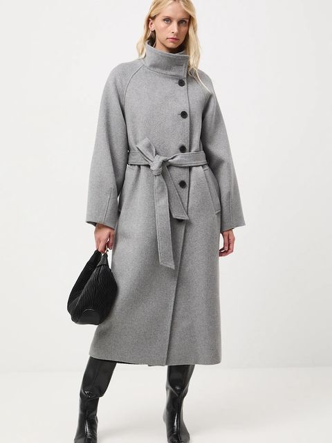 Medicine płaszcz wełniany damski kolor szary