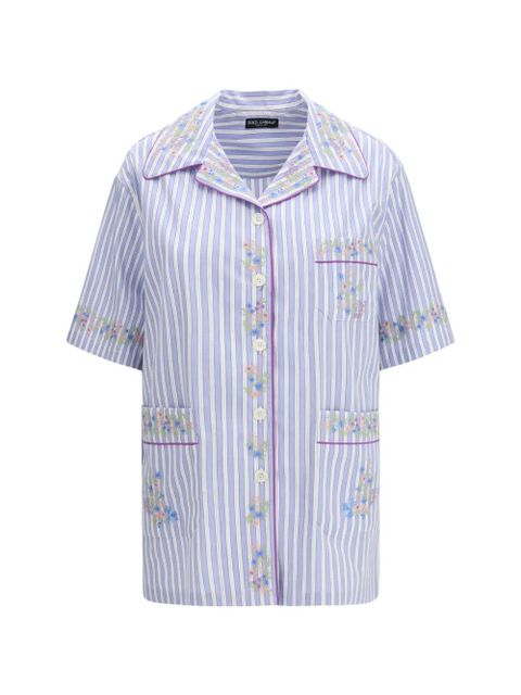 Dolce & Gabbana short-sleeved striped shirt - Blue - zdjęcie produktu nr 1