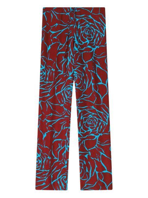 DRIES VAN NOTEN floral elasticated trousers - Red - zdjęcie produktu nr 1