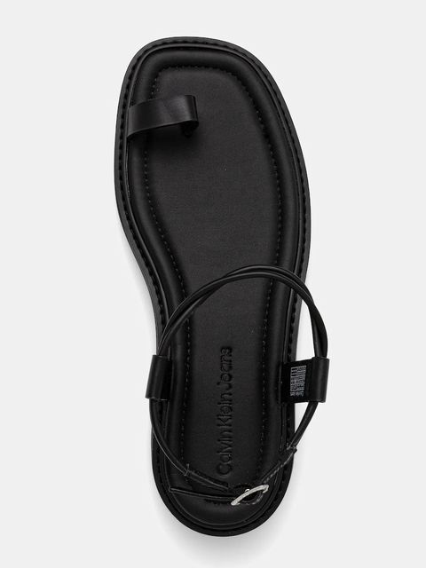 Calvin Klein Jeans sandały ROPE TOE POST SANDAL LTH MG damskie kolor czarny YW0YW01893