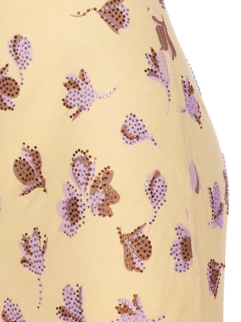 Self-Portrait floral-print rhinestone maxi dress - Yellow