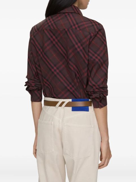 Burberry check-pattern cotton shirt - Red - zdjęcie produktu nr 2