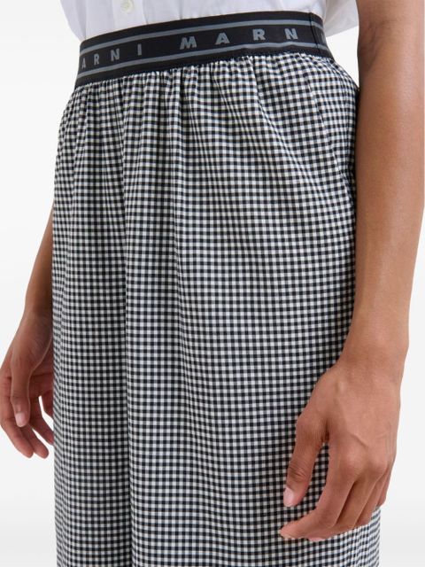 Marni gingham-patterned trousers - Black