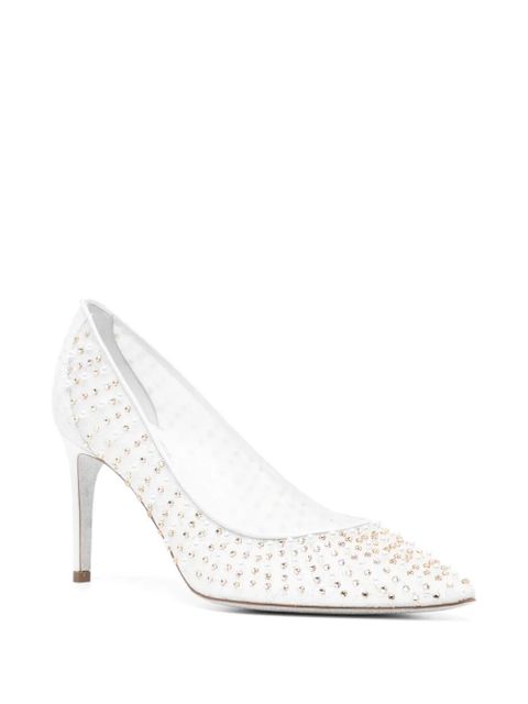 René Caovilla pointed toe pumps - White
