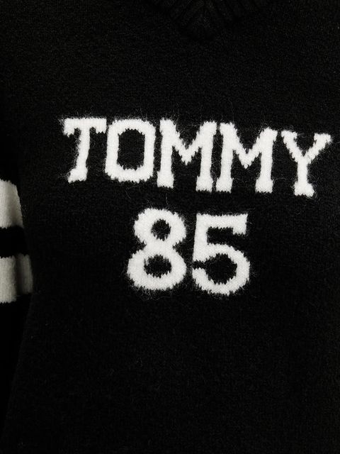 Tommy Jeans sukienka z domieszką wełny kolor czarny mini prosta DW0DW21906