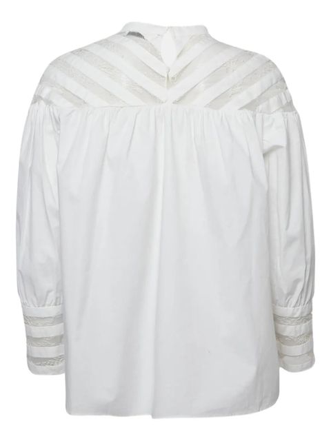 SANDRO pre-owned lace-trim blouse - White - zdjęcie produktu nr 2