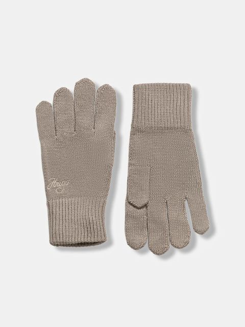 HUGO szalik i rękawiczki damski kolor beżowy wzorzysty 50551647