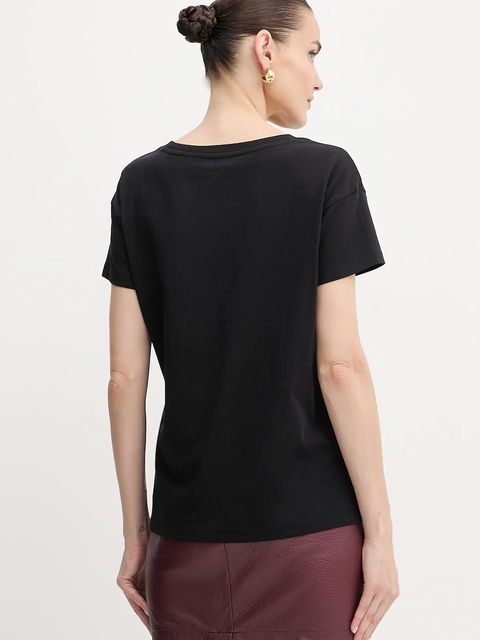 Armani Exchange t-shirt bawełniany damski kolor czarny XW001356 AF10356 - zdjęcie produktu nr 2