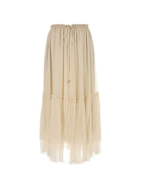Chloé ruffled silk skirt - Neutrals - zdjęcie produktu nr 1