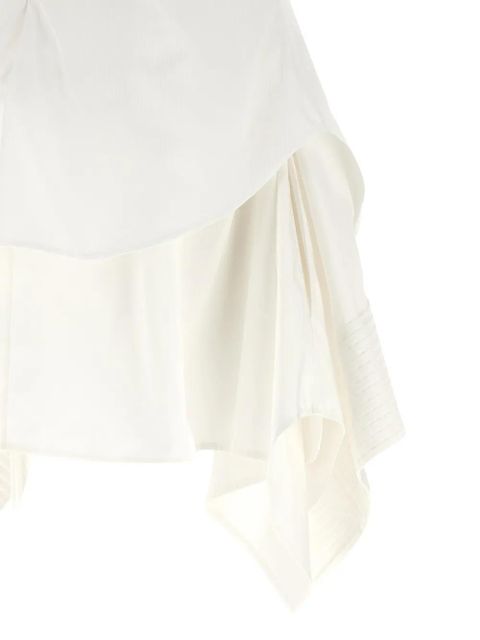 Alexander McQueen striped folded mini dress - White