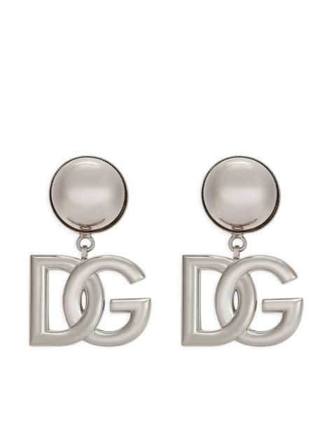 Dolce & Gabbana KIM DOLCE&GABBANA DG-logo clip-on earrings - Silver - zdjęcie produktu nr 1