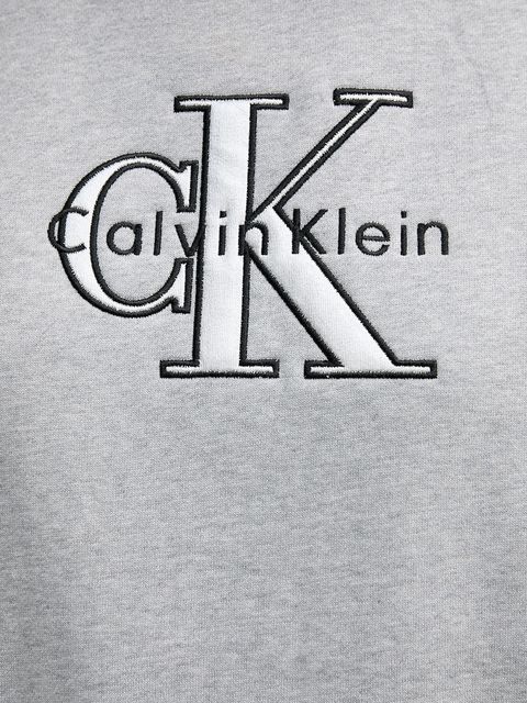 Calvin Klein Jeans bluza damska kolor szary z aplikacją LV047E825G