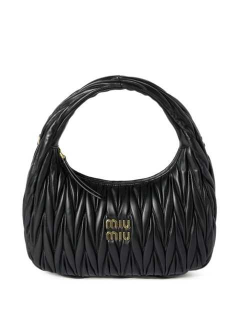 Miu Miu Wander matelassé leather tote bag - Black - zdjęcie produktu nr 1