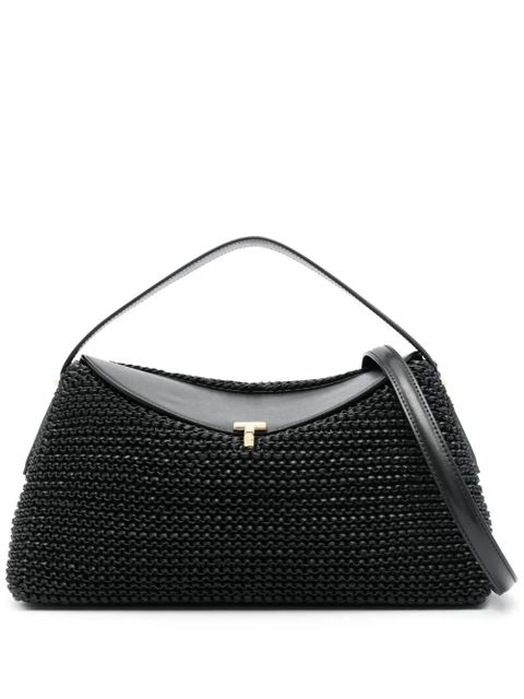TOTEME T-Lock woven tote bag - Black - zdjęcie produktu nr 1