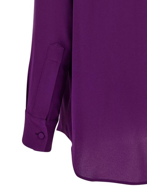 Balenciaga scarf-collar silk shirt - Purple