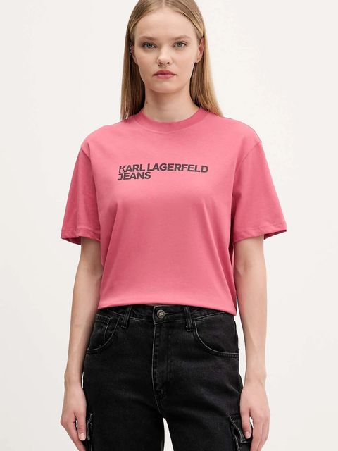 Karl Lagerfeld Jeans t-shirt bawełniany damski kolor pomarańczowy A1W17005 - zdjęcie produktu nr 1