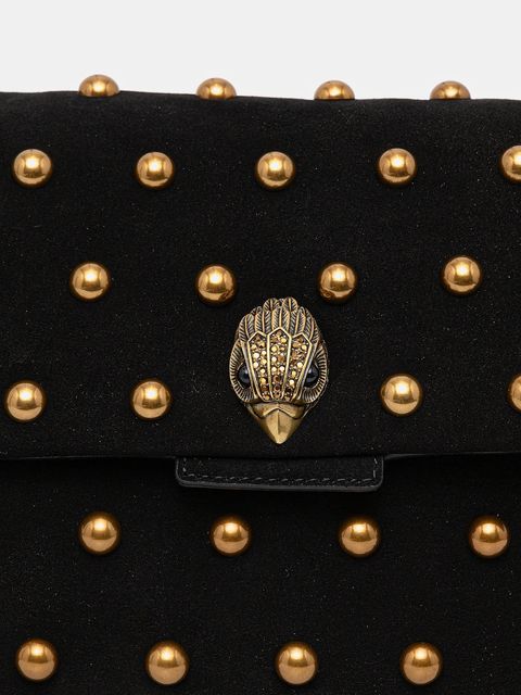 Kurt Geiger London torebka zamszowa KENSINGTON kolor czarny 5023005219