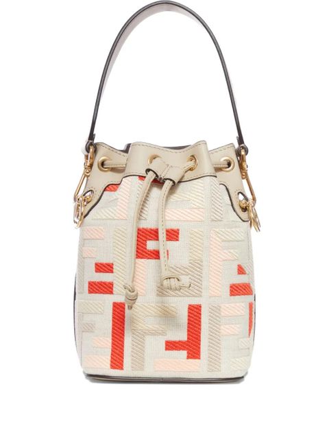 FENDI mini Mon Tresor FF-jacquard bucket bag - Neutrals - zdjęcie produktu nr 1