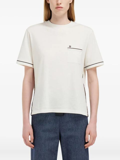 Ferragamo contrasting-trim T-shirt - White - zdjęcie produktu nr 2