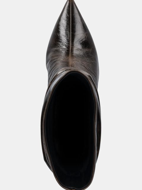 Answear.LAB botki skórzane kolor brązowy na szpilce