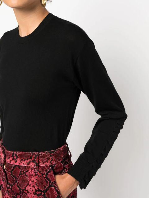 PINKO ruffled long-sleeve wool jumper - Black