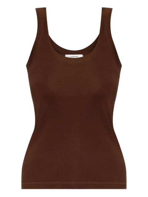 LEMAIRE scoop-neck cotton tank top - Brown - zdjęcie produktu nr 1