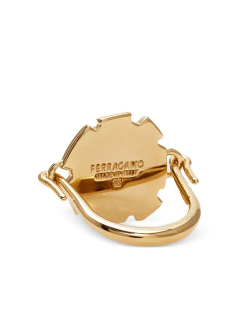 Ferragamo flower crystal ring - Gold