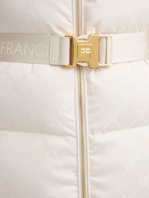 Elisabetta Franchi kurtka kolor beżowy zimowa PI84D56E2 - zdjęcie produktu nr 2