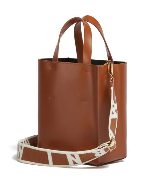 Marni mini Museo leather tote bag - Brown