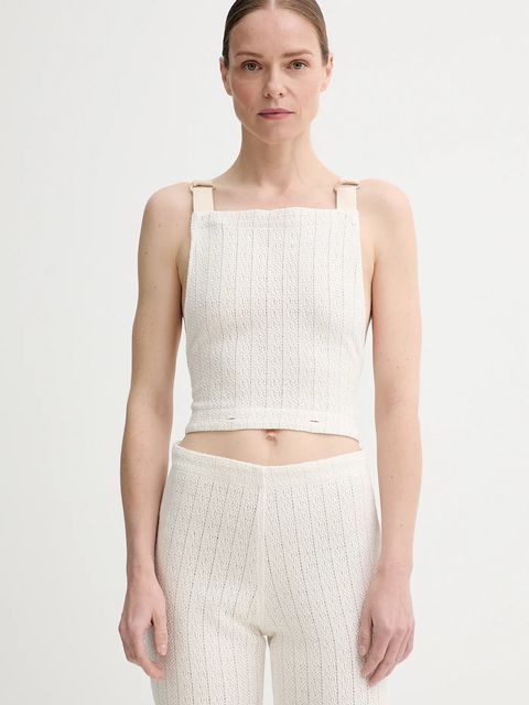 Sessun kombinezon kolor beżowy z dekoltem karo 25219000