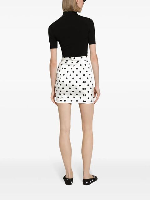 Dolce & Gabbana polka-dot mini skirt - White