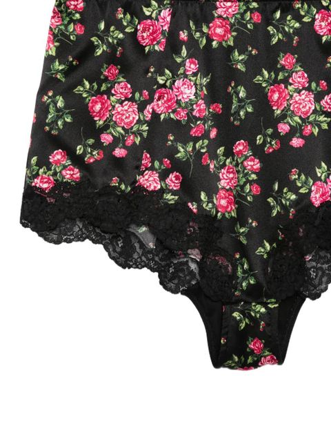 Dolce & Gabbana floral-print lace briefs - Black