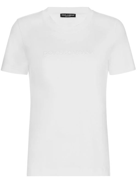 Dolce & Gabbana logo-embossed cotton T-shirt - White - zdjęcie produktu nr 1