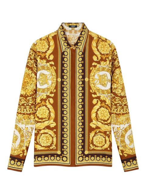 Versace Barocco-print button-up shirt - Yellow - zdjęcie produktu nr 1