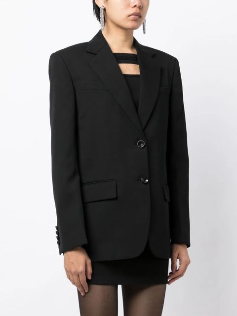 Alexander Wang logo-embroidered single-breasted blazer - Black