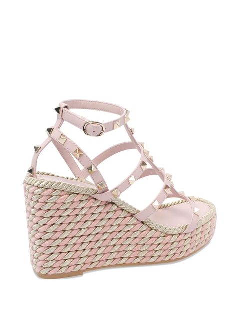 Valentino Garavani 95mm Rockstud wedge sandals - Pink