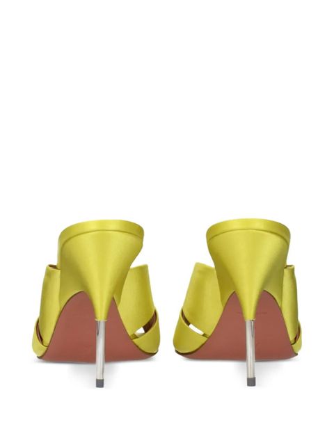 Amina Muaddi crossover-strap pointed-toe sandals - Yellow