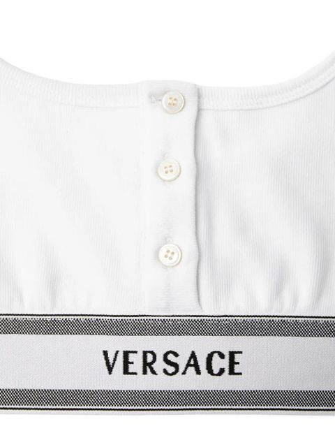 Versace ribbed cotton-jersey bralette - White
