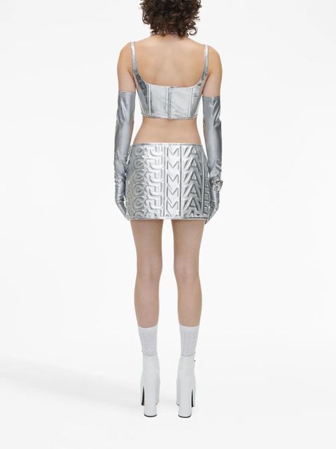 Marc Jacobs Puffy leather miniskirt - Silver