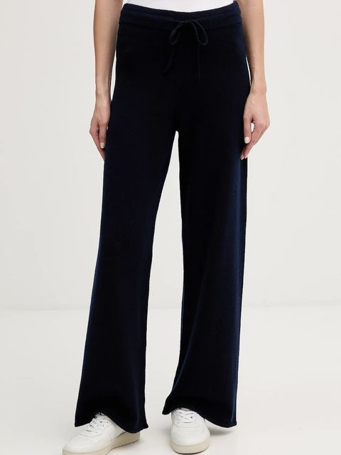 MC2 Saint Barth spodnie dresowe wełniane damskie kolor granatowy gładkie CBN0002 - zdjęcie produktu nr 1