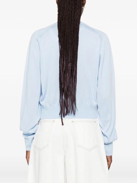 Jacquemus Le Sweater J logo-embroidered crew-neck sweater - Blue