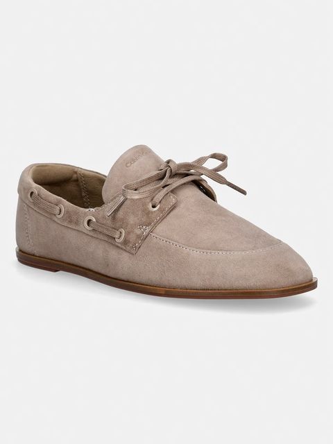 Calvin Klein mokasyny damskie zamszowe ESS BOATSHOE SUEDE - zdjęcie produktu nr 1
