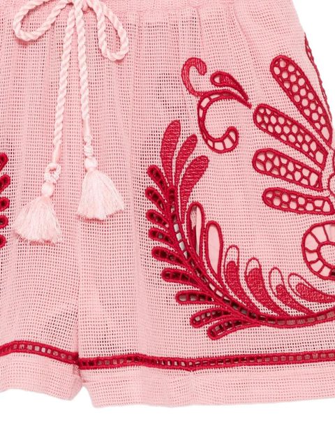 FARM Rio arabesque embroidered shorts - Pink