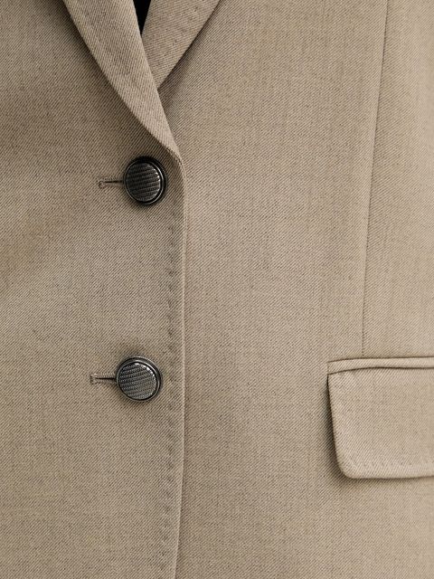 Marella marynarka z wełną kolor zielony jednorzędowa gładka 2523046101200