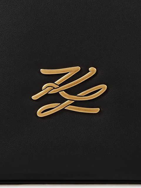 Karl Lagerfeld torebka skórzana K/AUTOGRAPH kolor czarny A2W30201