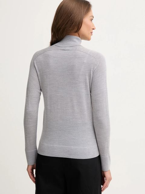 United Colors of Benetton sweter wełniany damski kolor szary lekki z golfem 11AHD203Y - zdjęcie produktu nr 2